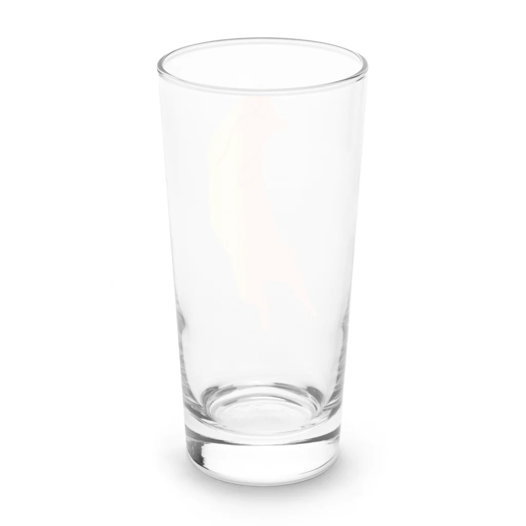 ねこや Ryoko -猫屋 りょうこ-のねこ　桃の色　ゆとり Long Sized Water Glass :back