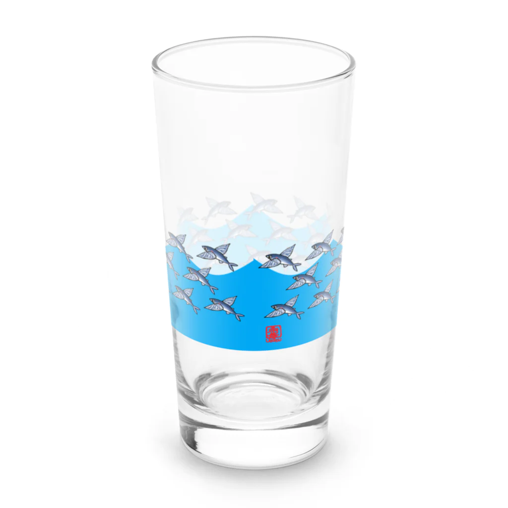 魚長～UoChou～のトビウオウェーブ Long Sized Water Glass :back