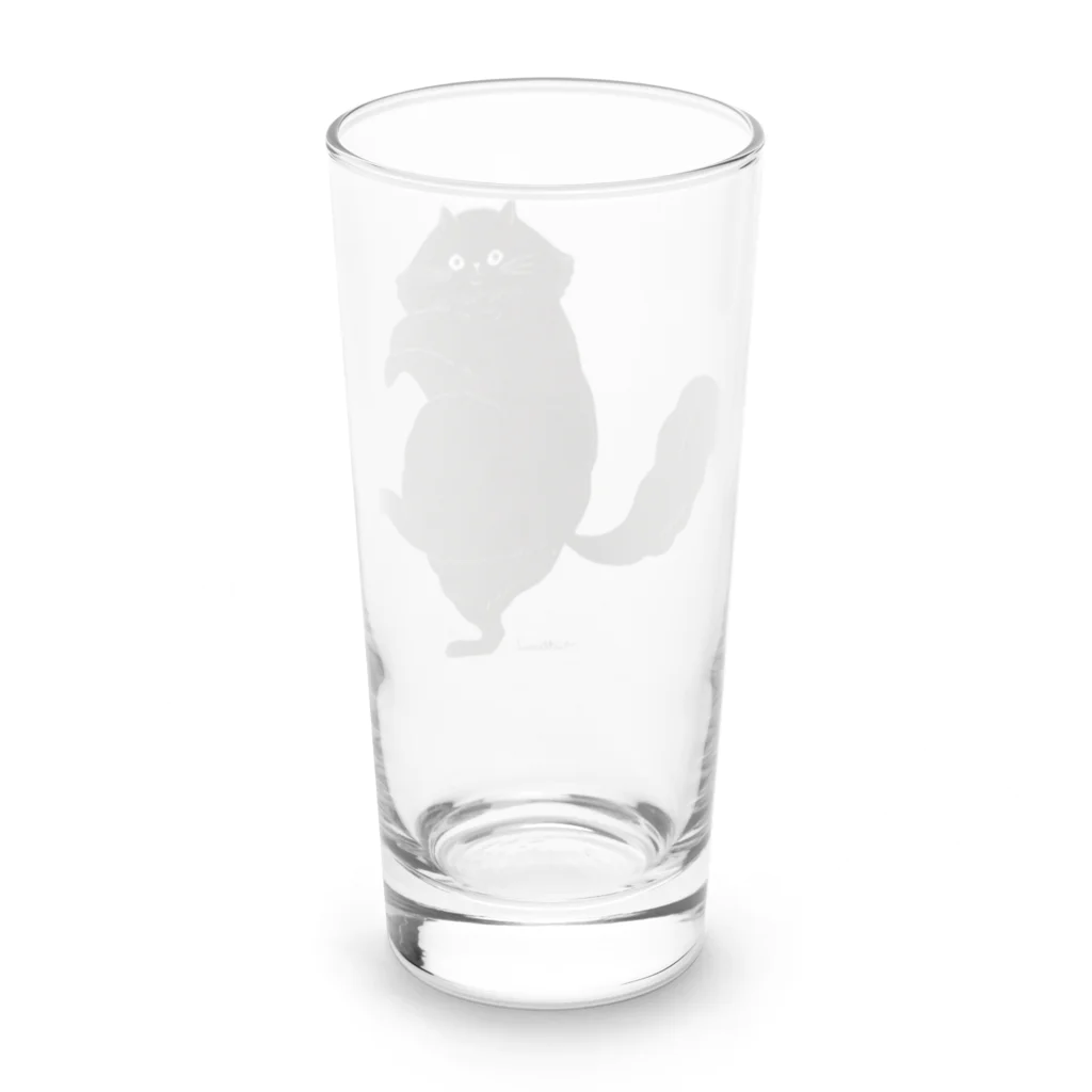 かわむショップ　suzuri支店の踊るもふもふ Long Sized Water Glass :back