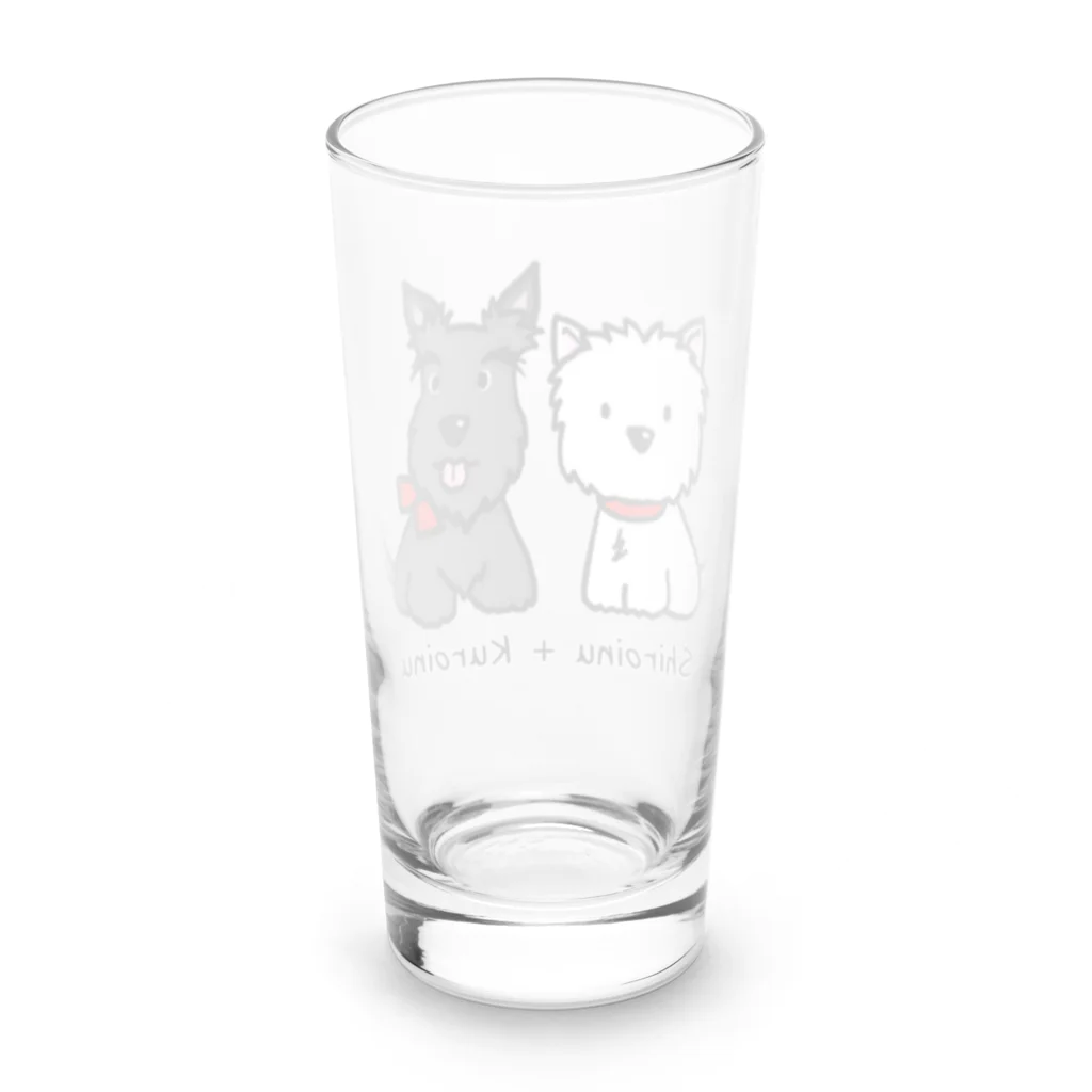 Kizplanning 「Sylph&Devil's」のしろいぬルッチー＋くろいぬリア Long Sized Water Glass :back