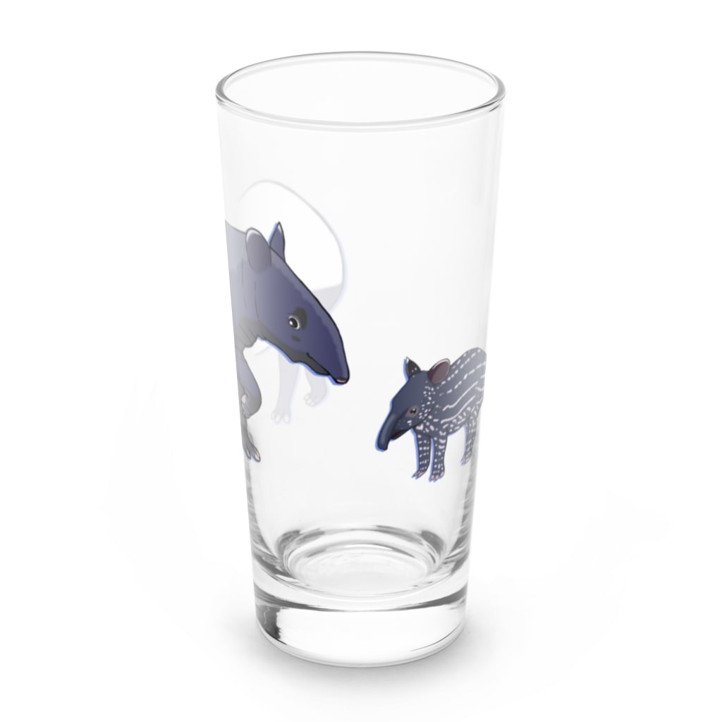 LalaHangeulのマレーバク　文字無し　親子 Long Sized Water Glass :back