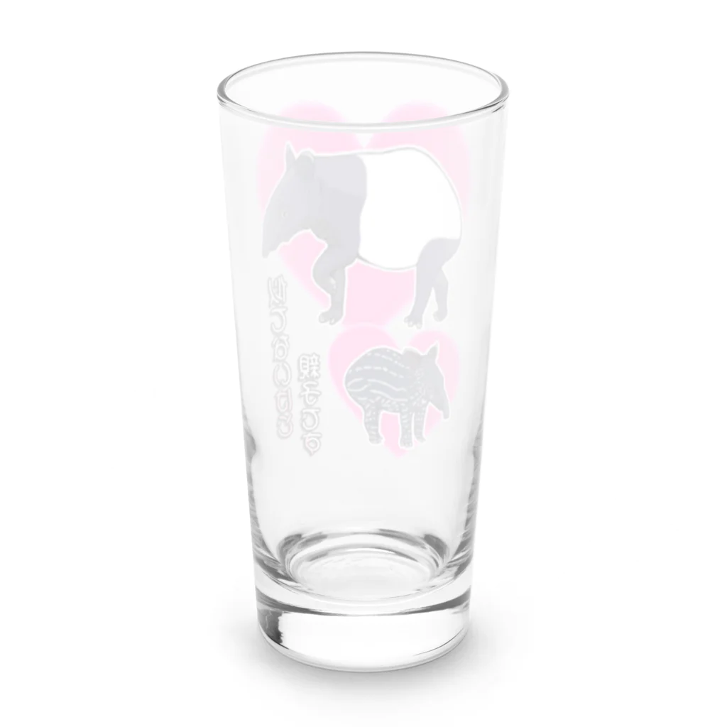 LalaHangeulのマレーバク　似てないけど親子です Long Sized Water Glass :back