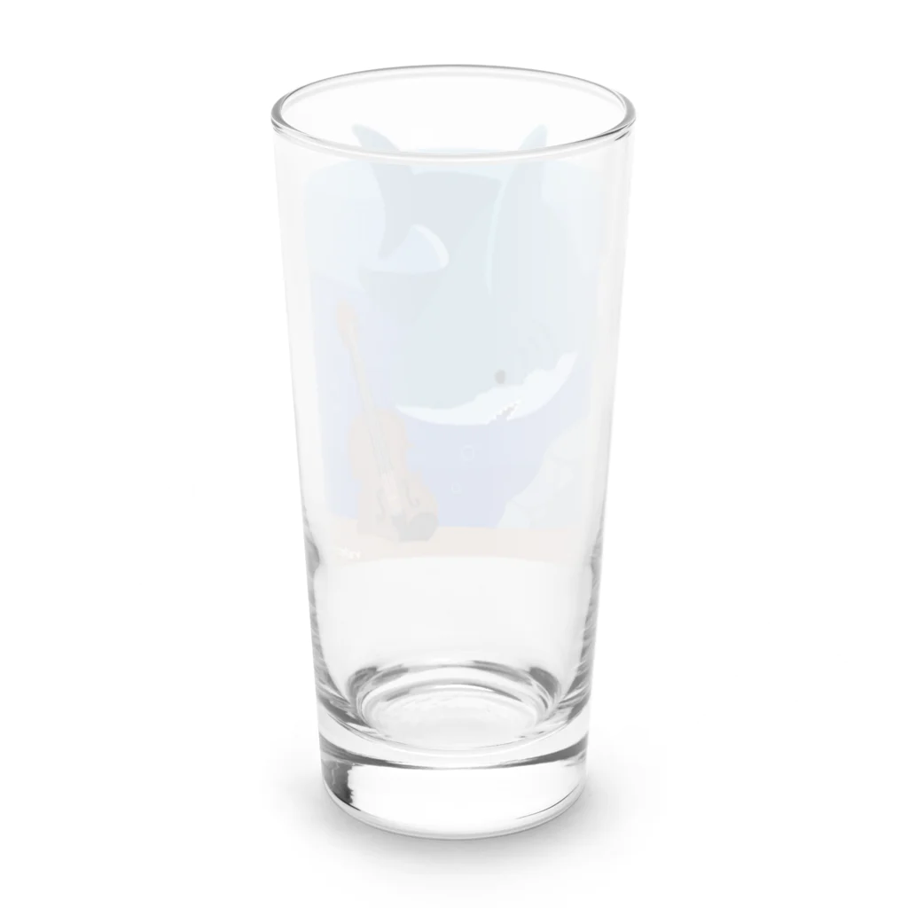 Kotetsu diary(SUZURI店)のサメ×ヴァイオリン Long Sized Water Glass :back