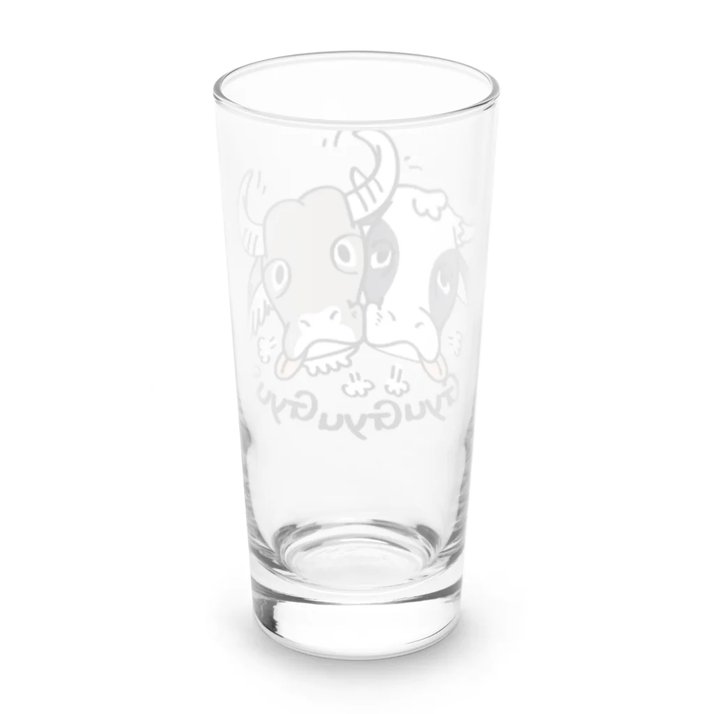 イラスト MONYAAT の牛のギュウギュウB Long Sized Water Glass :back