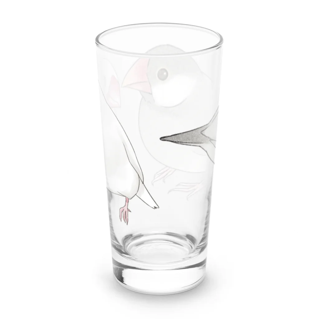 まめるりはことりの幸せ文鳥ちゃん【まめるりはことり】 Long Sized Water Glass :back