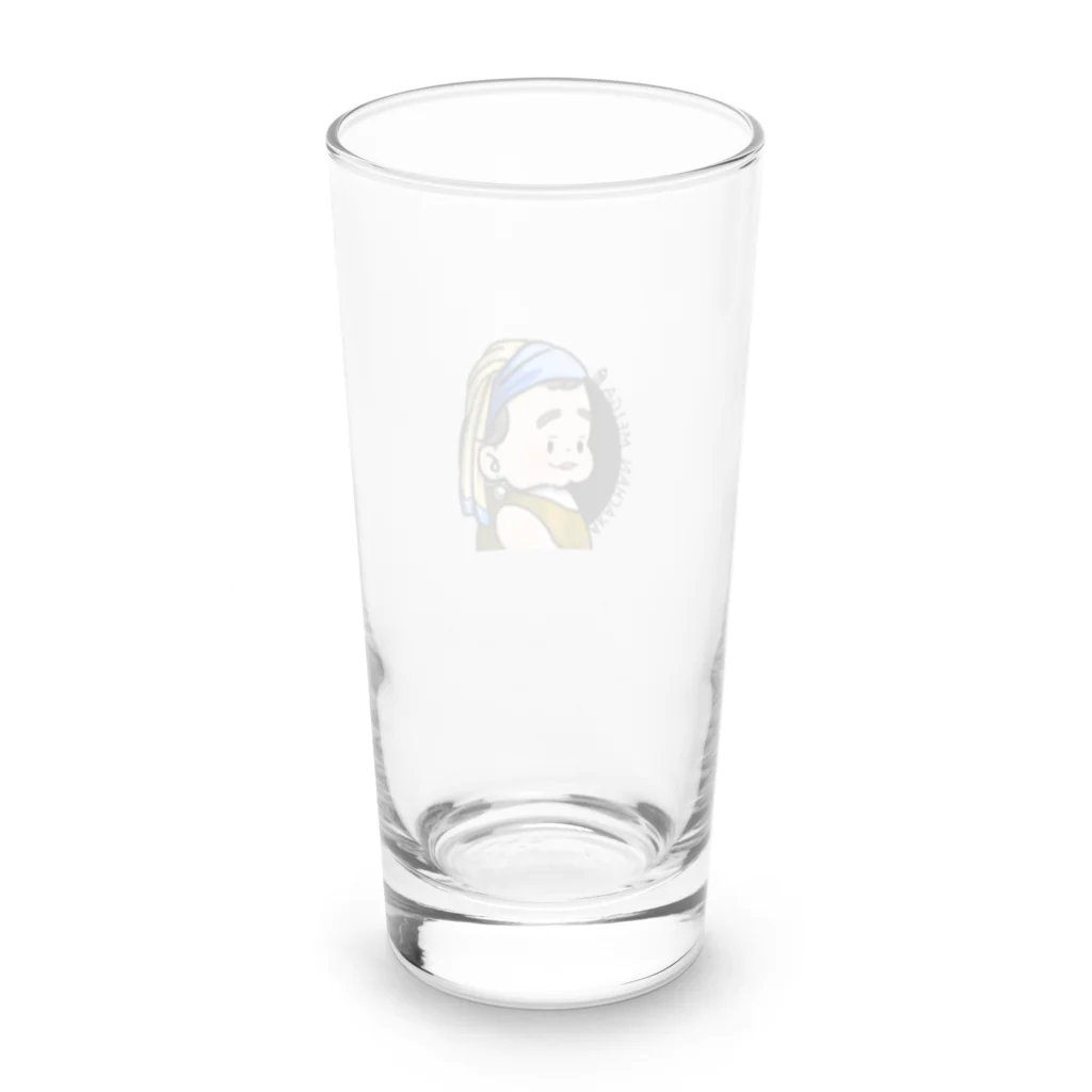 くまとむっち🦦のしんじゅな赤ちゃん名画（ロゴ有り） Long Sized Water Glass :back