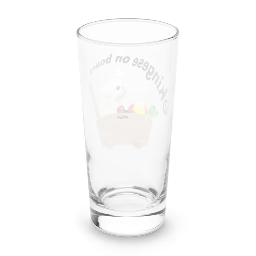 犬グッズの店しえるぶるーのおもちゃ箱に乗ったペキニーズ Long Sized Water Glass :back