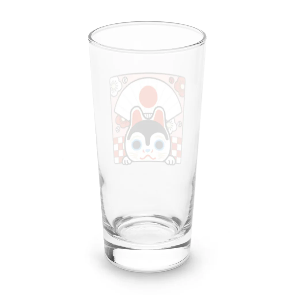 ももも雑貨堂のめでたやわんこ Long Sized Water Glass :back