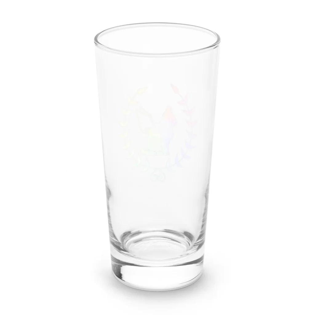 いろはにゃんこ堂の羽ねこさん(虹1) Long Sized Water Glass :back