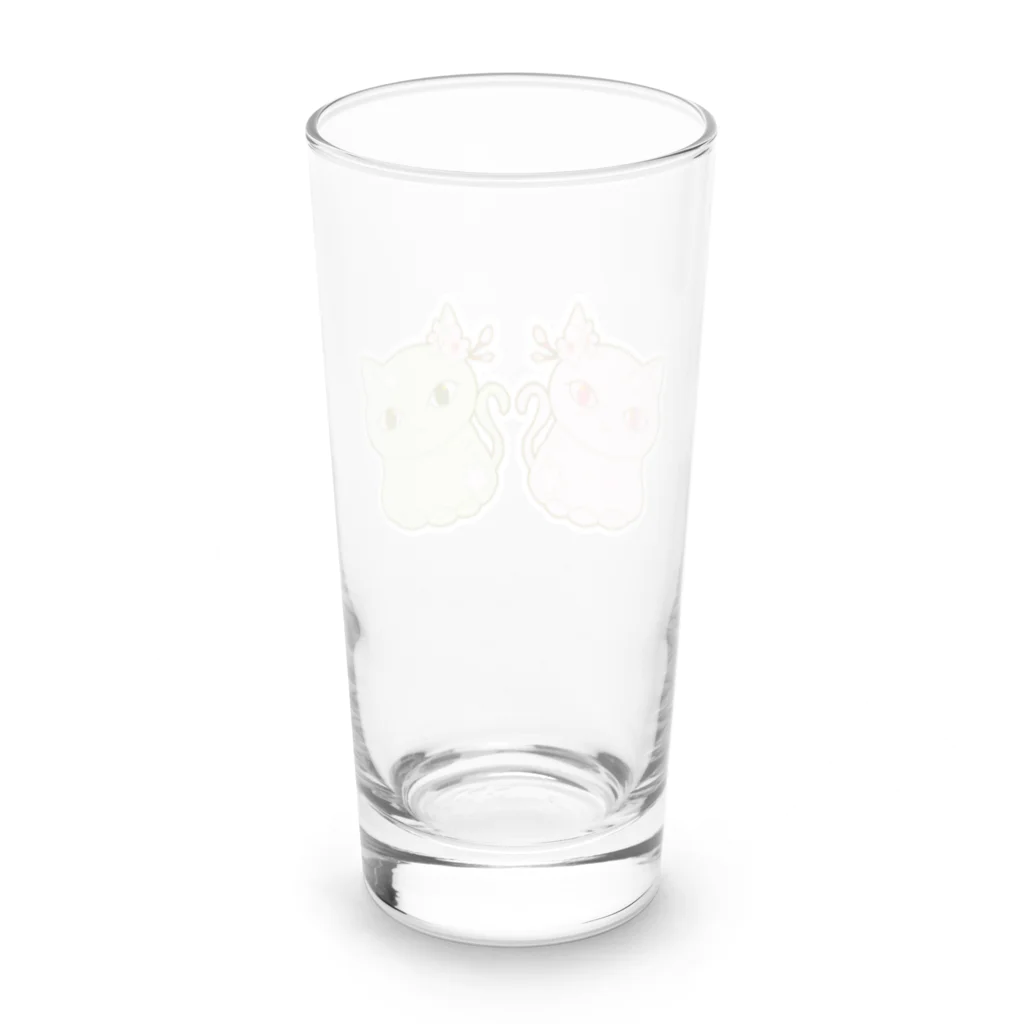 いろはにゃんこ堂の四季猫さん(春/桜)(ピンク/グリーン) Long Sized Water Glass :back