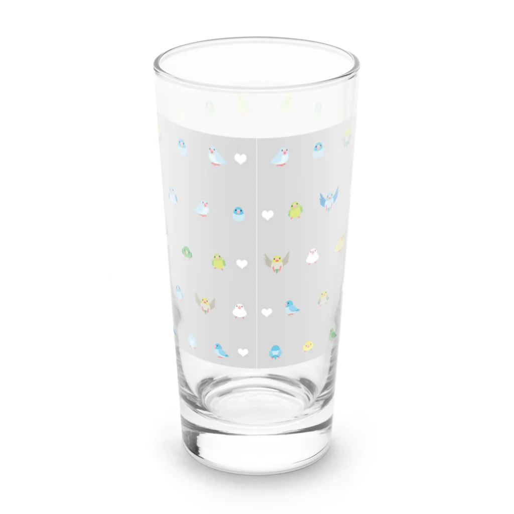 まめるりはことりのちみまめあつまれマメルリハちゃん【まめるりはことり】 Long Sized Water Glass :back