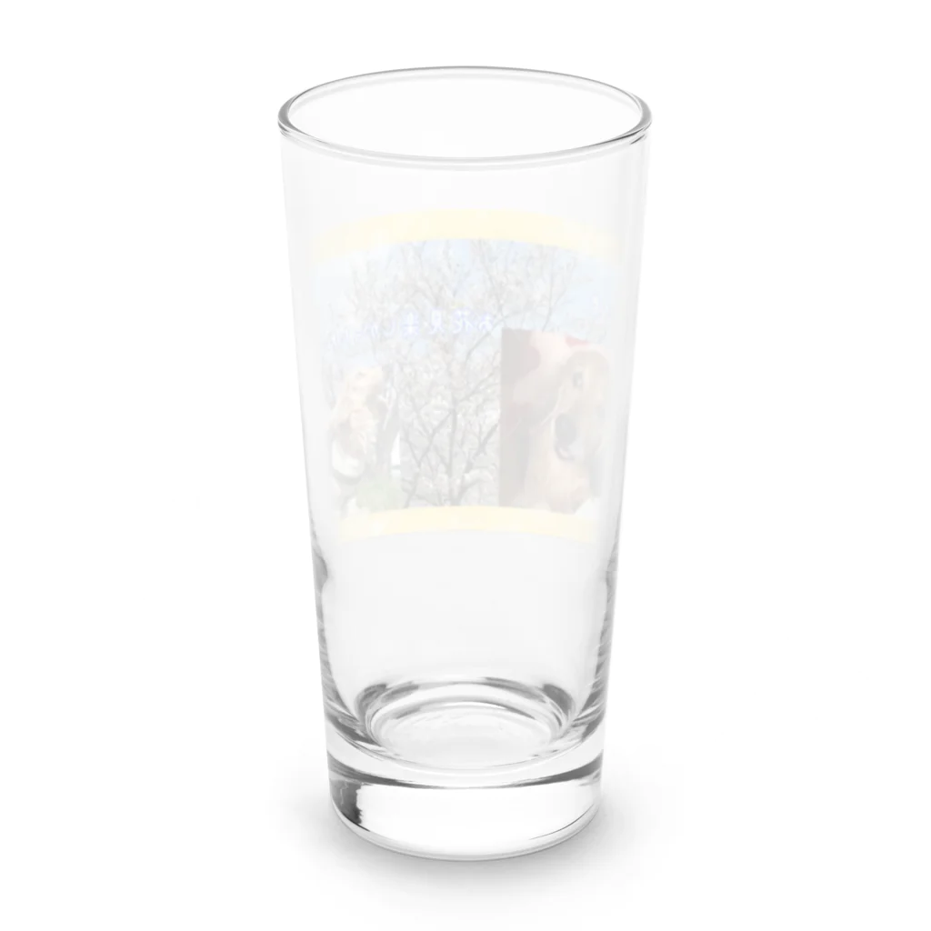 ミニチュアダックスのマロン君のマロン君と犬山じろファミリー Long Sized Water Glass :back