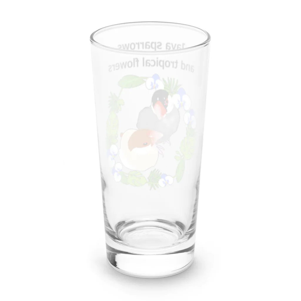 KINAKOLab@SUZURIのトロピカル文鳥さん（オーキッド）② Long Sized Water Glass :back