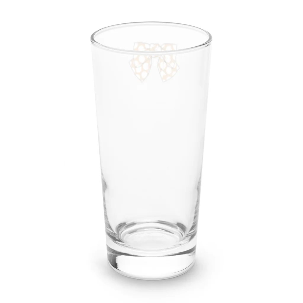 Drecome_Designのドットリボン(ブラウン) Long Sized Water Glass :back