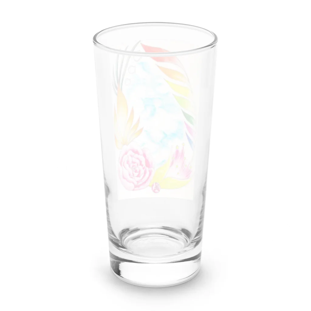 MizuHoイラストショップのお花と虹と空 Long Sized Water Glass :back