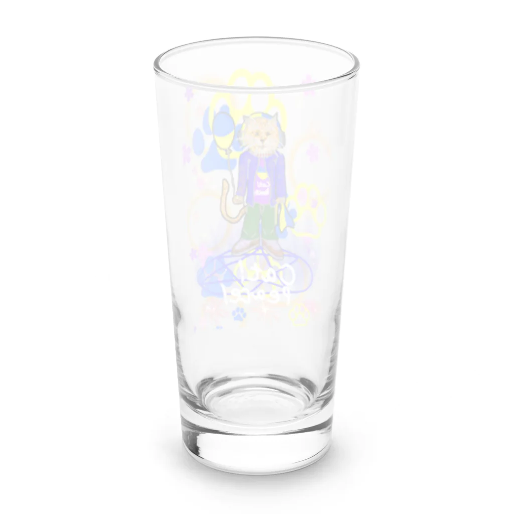 AkironBoy's_ShopのCat！  Peace！(猫！平和！)〜皆も平和ニャァー‼︎ Long Sized Water Glass :back