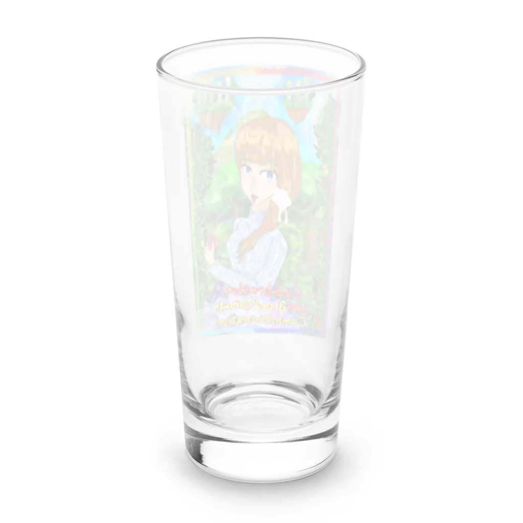 AkironBoy's_ShopのSNSで300人突破記念！(レインボーカラー枠Tシャツ) Long Sized Water Glass :back