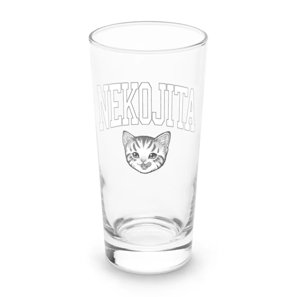 nya-mew（ニャーミュー）の猫舌カミングアウト_ホワイト Long Sized Water Glass :front