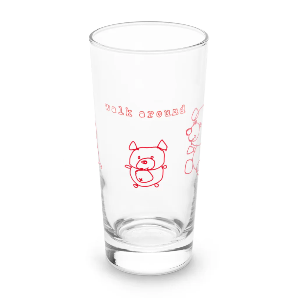 charlolのwalk around 動物　赤 Long Sized Water Glass :front