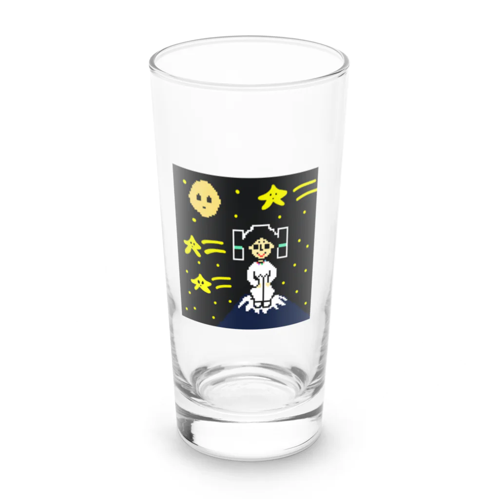 yayoiboy 弥生ボーイくんの弥生ボーイくん夜の富士山の上でひと休み Long Sized Water Glass :front