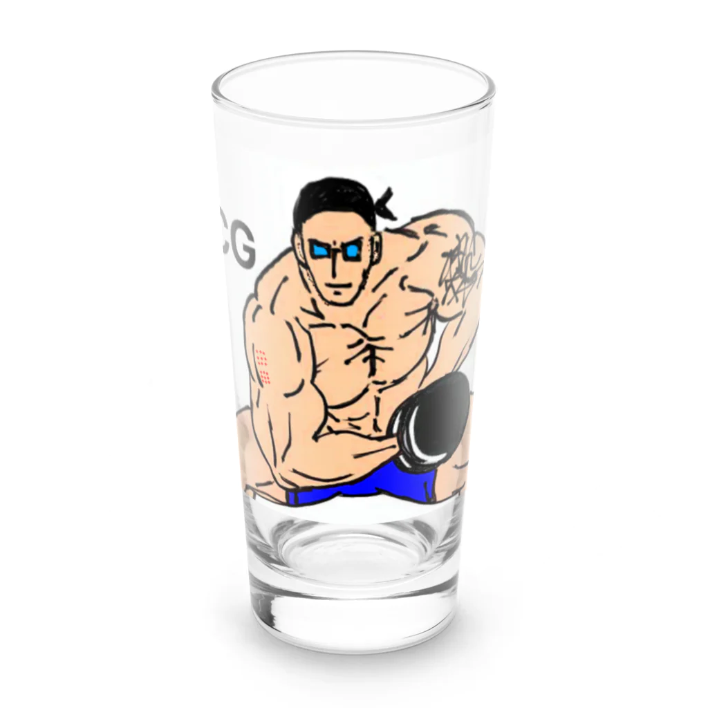 おっくんのふざけた服屋さんのハンコ注射とマッチョくん Long Sized Water Glass :front