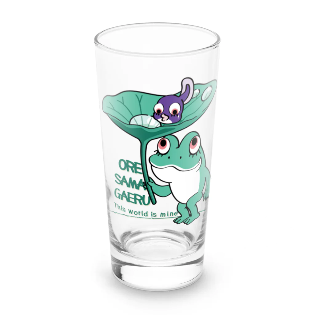 イラスト MONYAAT の*オレサマガエル Long Sized Water Glass :front