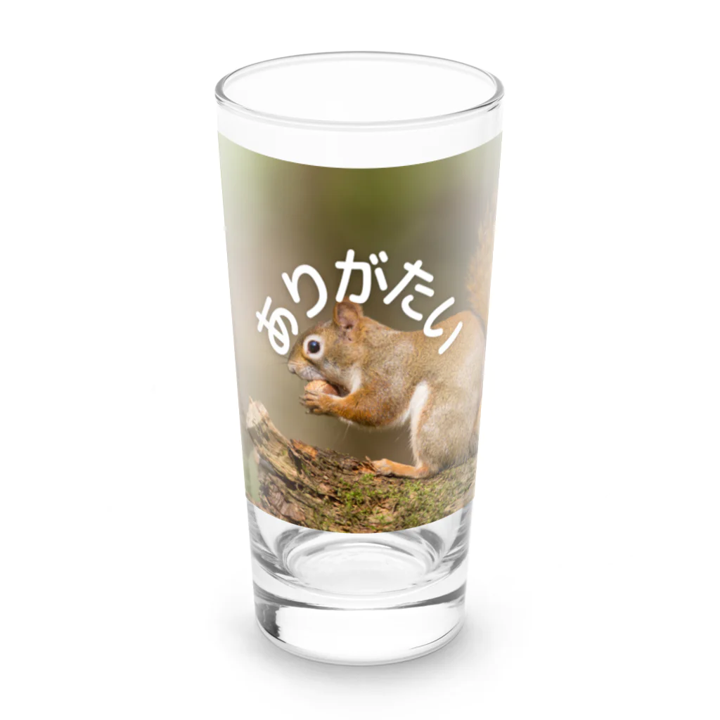 ミラくまのありがたい-りす-正方形 Long Sized Water Glass :front