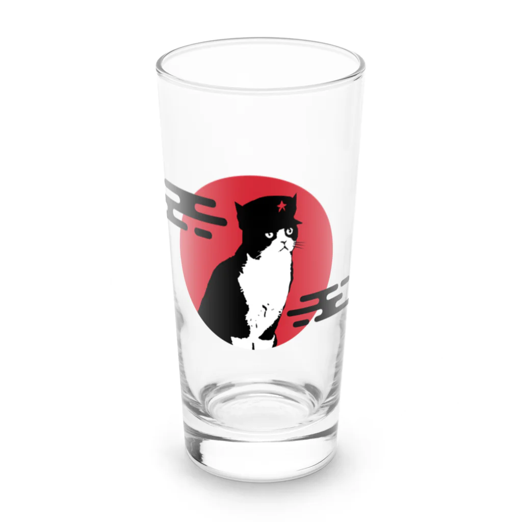 中華呪術堂（チャイナマジックホール）の【前プリント】人民帽猫 Long Sized Water Glass :front