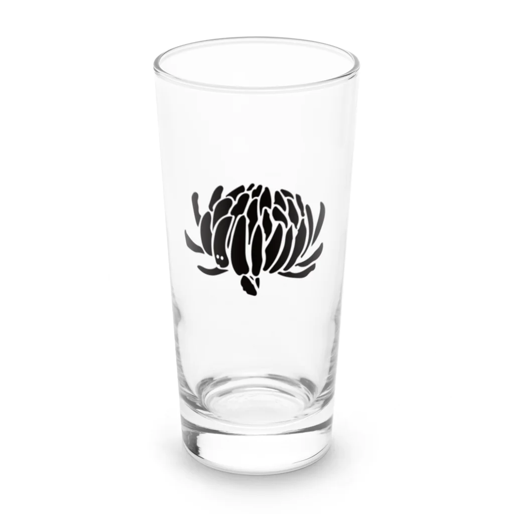 おばけ植物園【小物屋】のおばけ花（キク）モノクロ Long Sized Water Glass :front