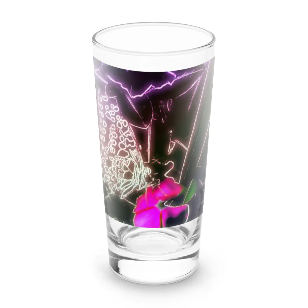 MYO ART の蝶と花　バタフライ Long Sized Water Glass :front