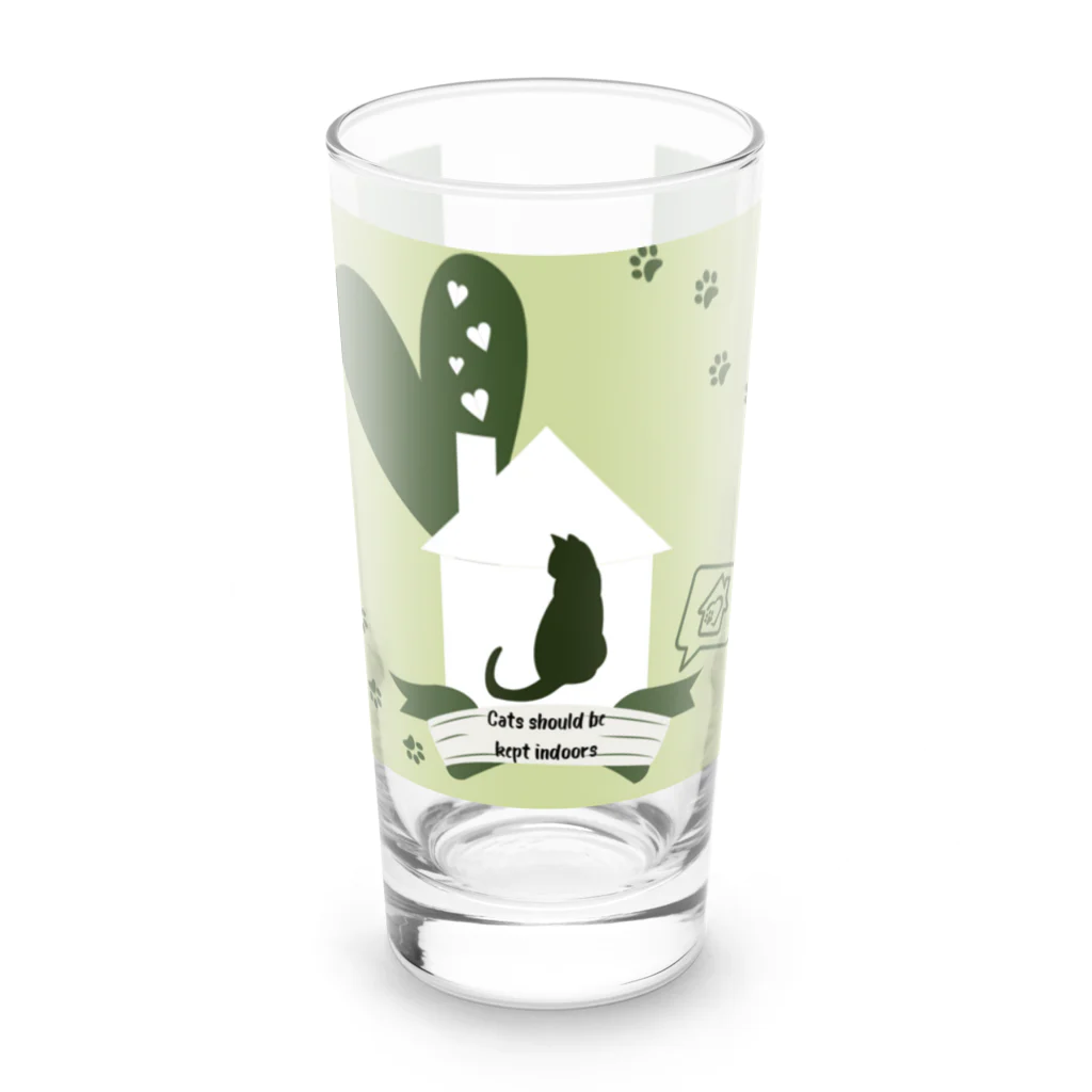 ヘーゼル色のどんぐりまなこの猫は屋内で飼うべきシリーズ Long Sized Water Glass :front