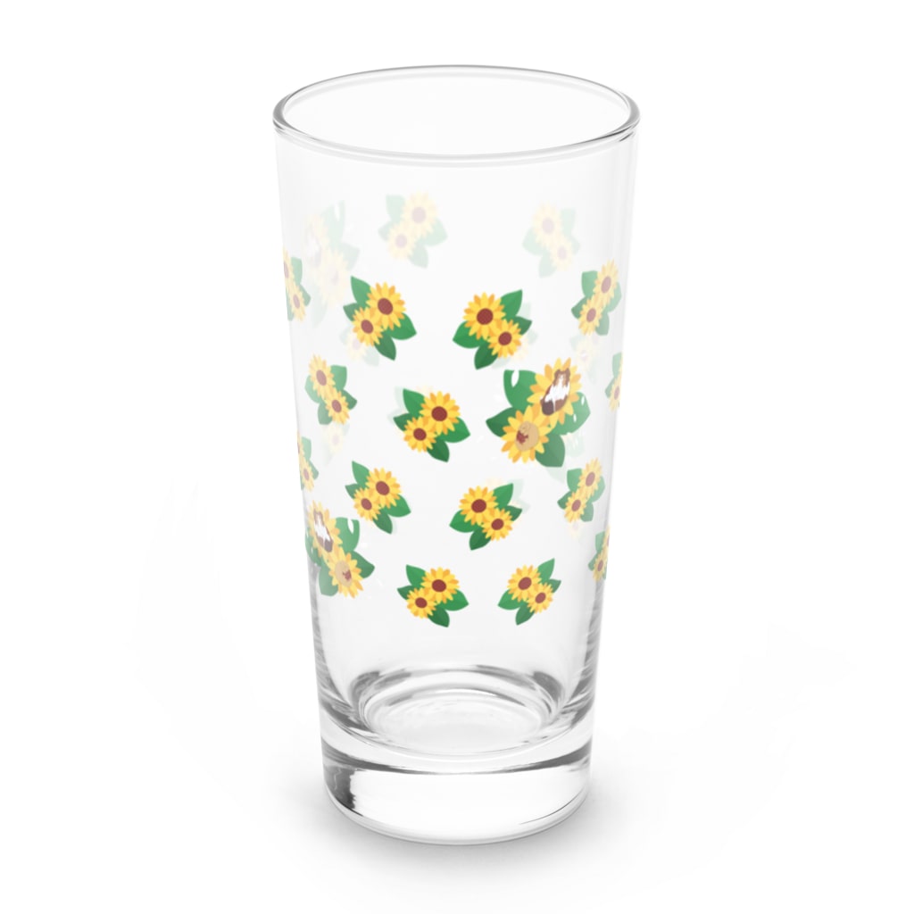 Kotetsu diary(SUZURI店)のシェルティ＆ダックス×ひまわり Long Sized Water Glass :front