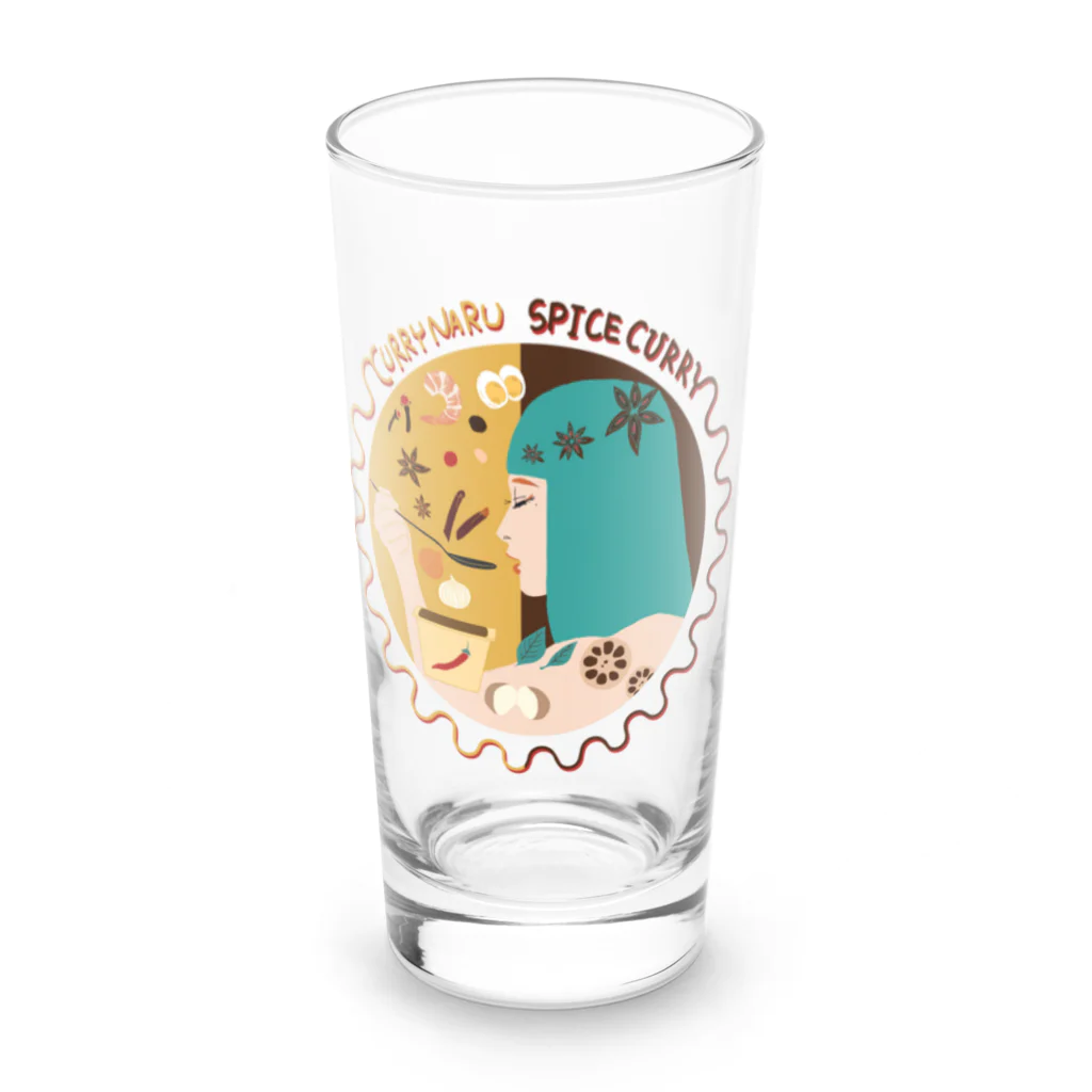 華麗なるスパイスカレー部のショップのcurry naru Tシャツ Long Sized Water Glass :front