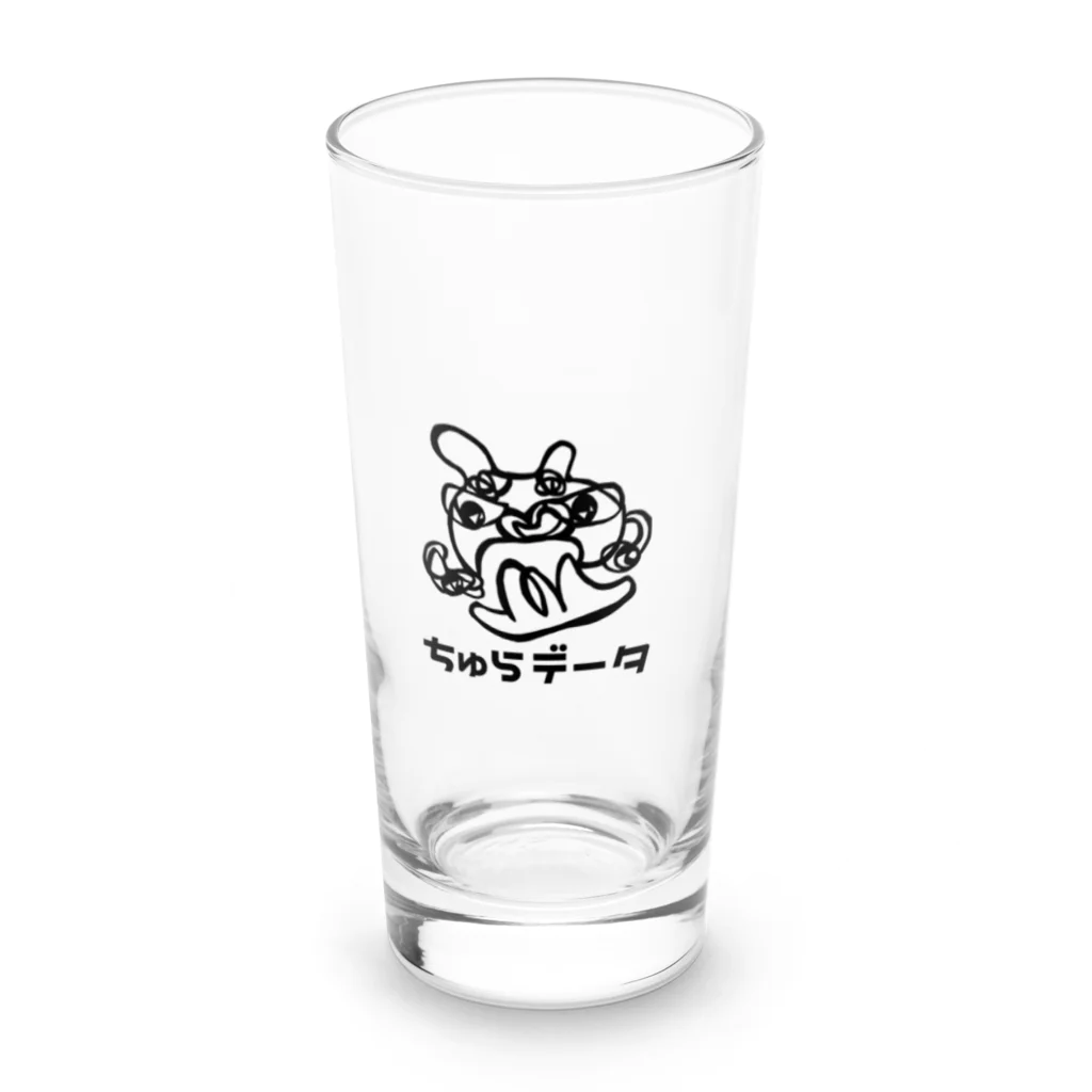 ちゅらデータのちゅら太郎（黒ロゴ） Long Sized Water Glass :front