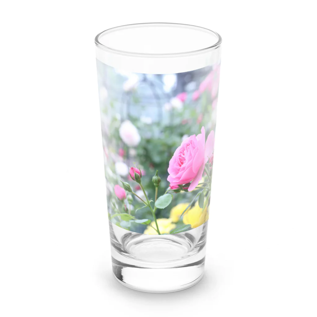 虚空の蔵雑貨店のピンクのバラ Long Sized Water Glass :front