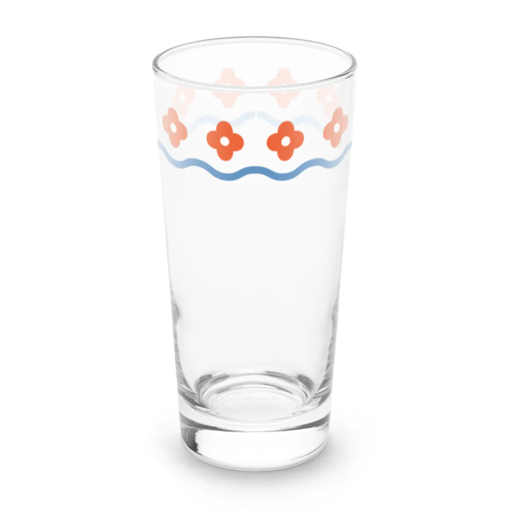 さちこのお花（ あか ） Long Sized Water Glass :front