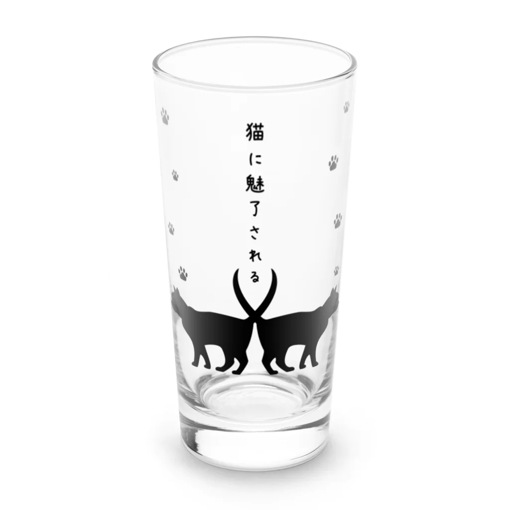 紅天本舗の猫に魅了される＊黒＊グラス Long Sized Water Glass :front