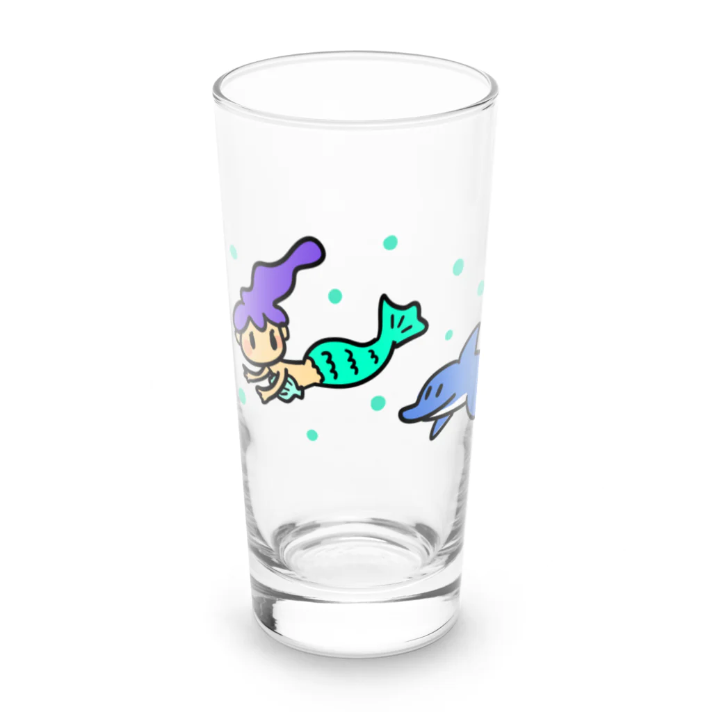 kokonatu-boxの人魚姫と仲良しイルカ Long Sized Water Glass :front