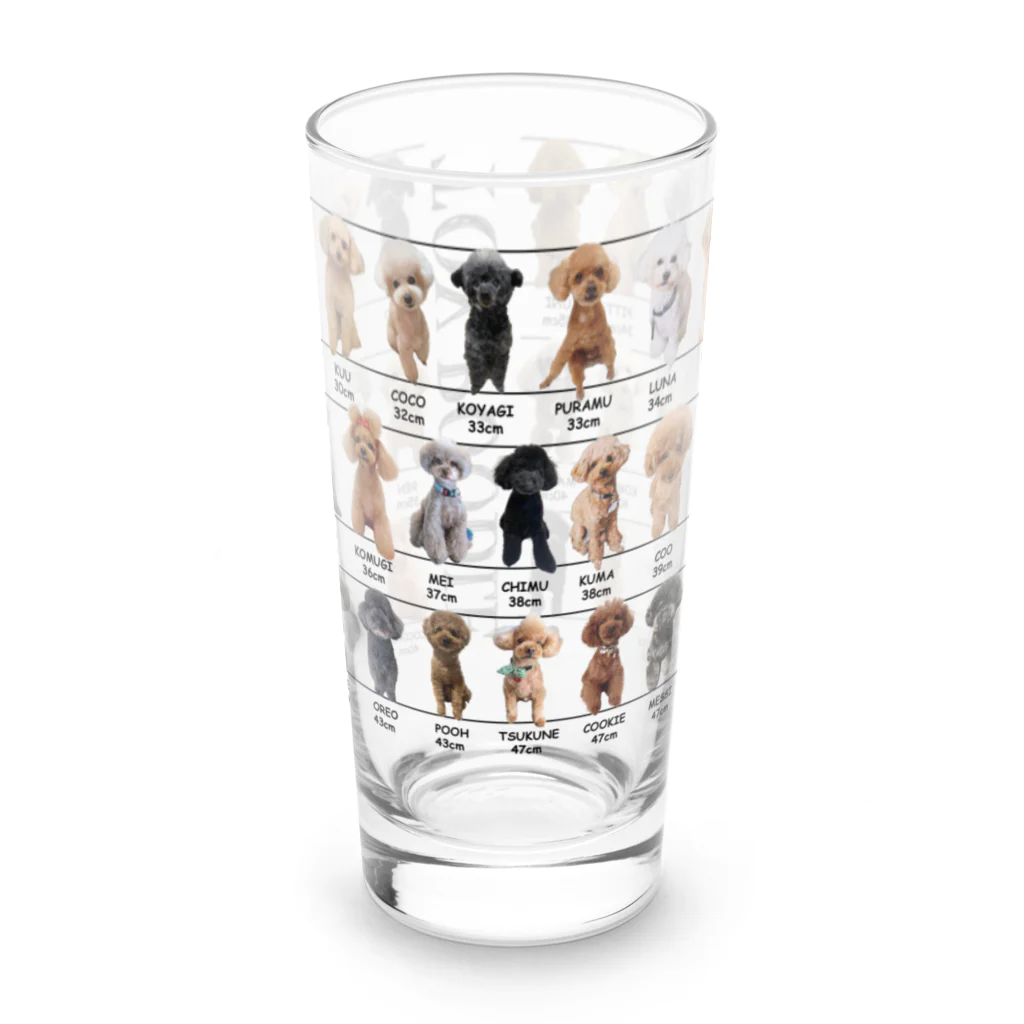 かえるのトイプードル身体測定 Long Sized Water Glass :front