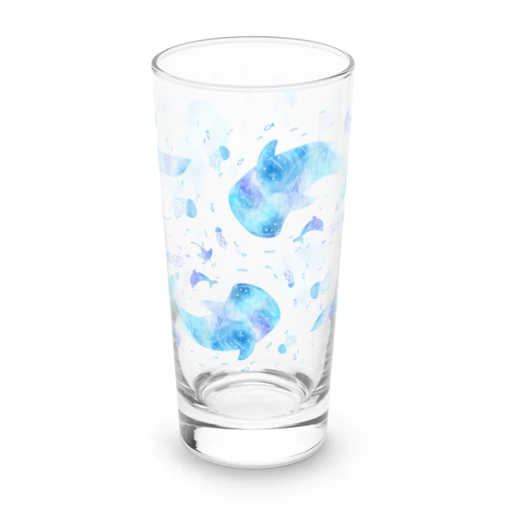 甘漏り屋の揺蕩うジンベエザメ・回遊 Long Sized Water Glass :front