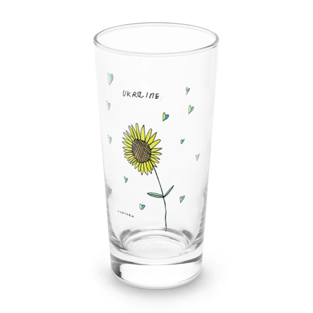 高垣ウクライナ情報局のバルバラちゃんロンググラス（ウクライナ人道支援） Long Sized Water Glass :front