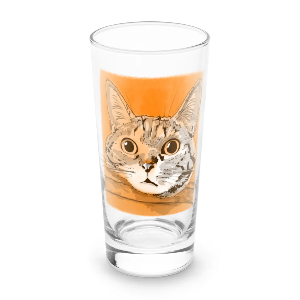 猫まみれ小店のミックス猫 こなつちゃん Long Sized Water Glass :front