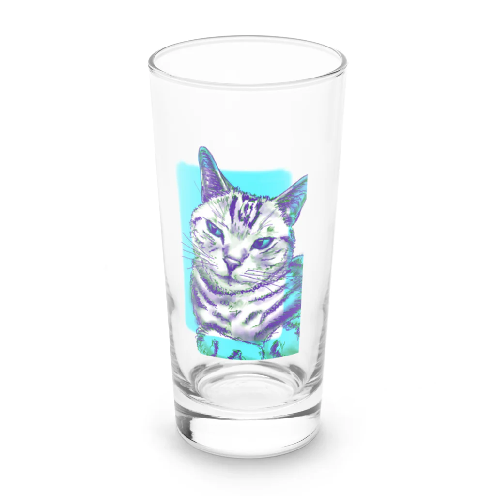 猫まみれ小店のアメショ ハルくん Long Sized Water Glass :front