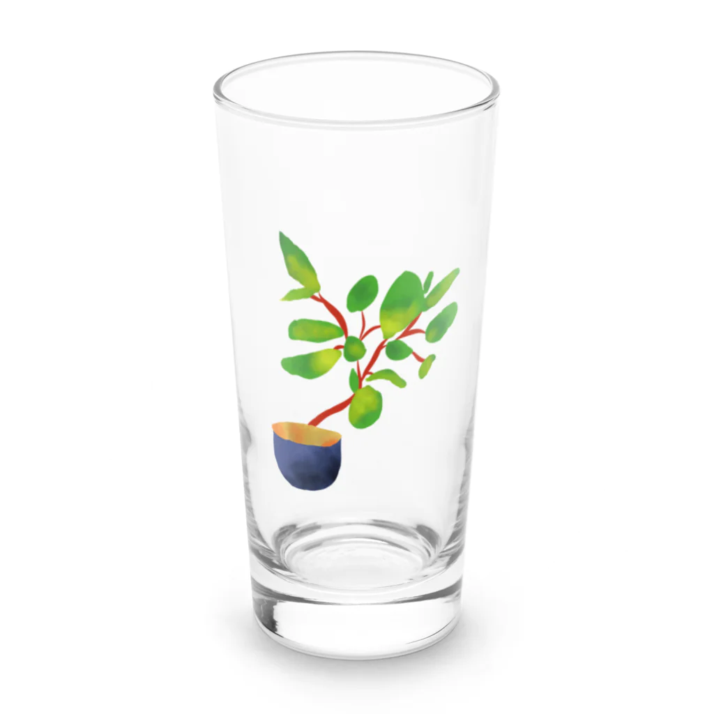 mercyの【Watercolor Plants】 Long Sized Water Glass :front