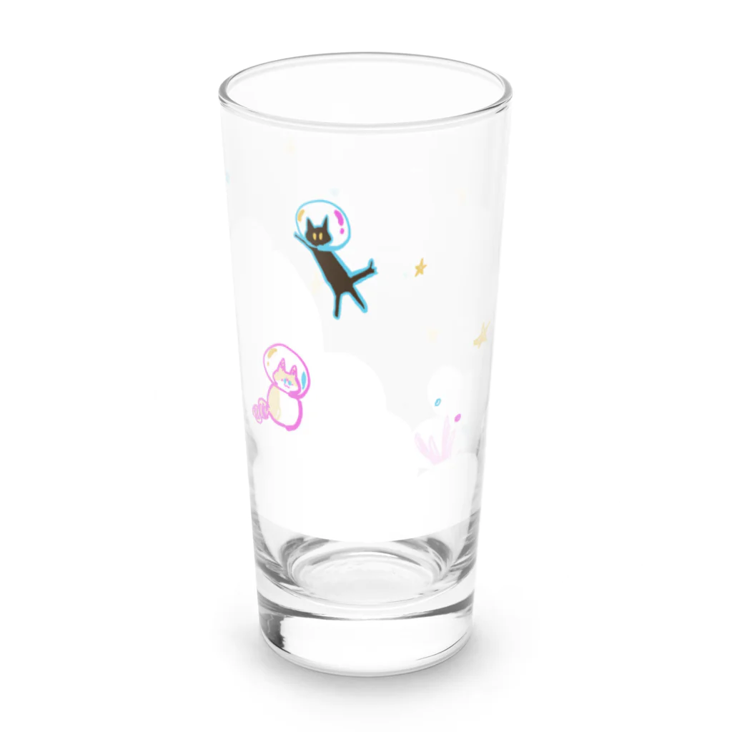 おいくろの宇宙ねこ Long Sized Water Glass :front