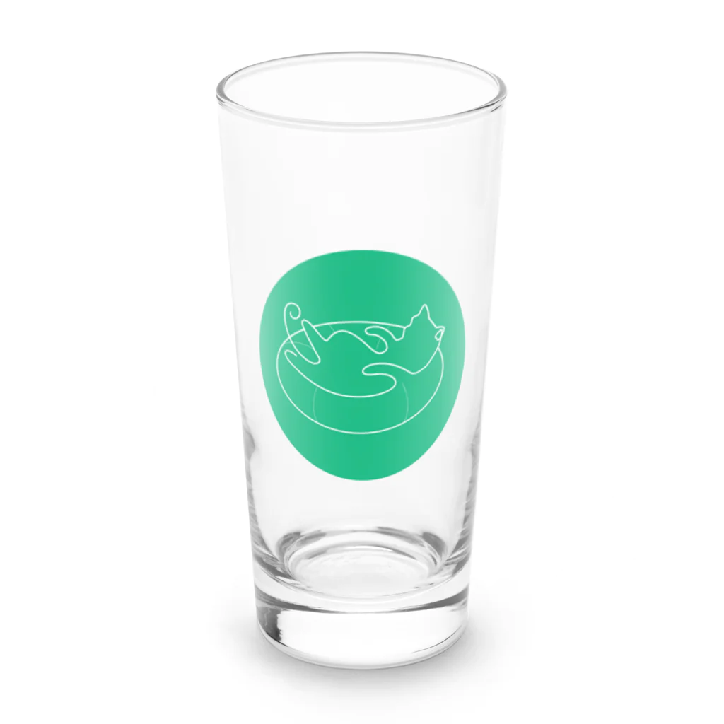 レイにーのうきわシンプル白猫 Long Sized Water Glass :front