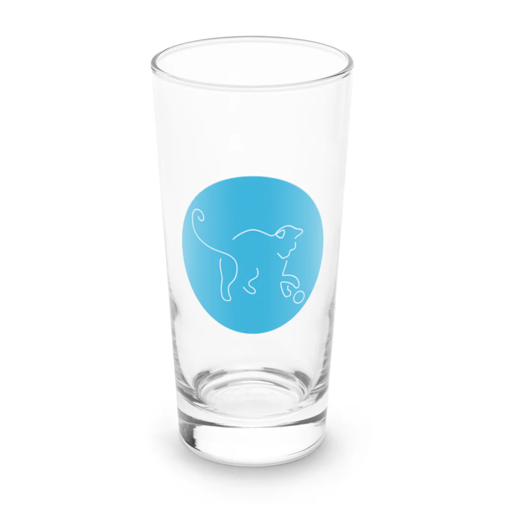 レイにーのじゃれてるシンプル白猫 Long Sized Water Glass :front