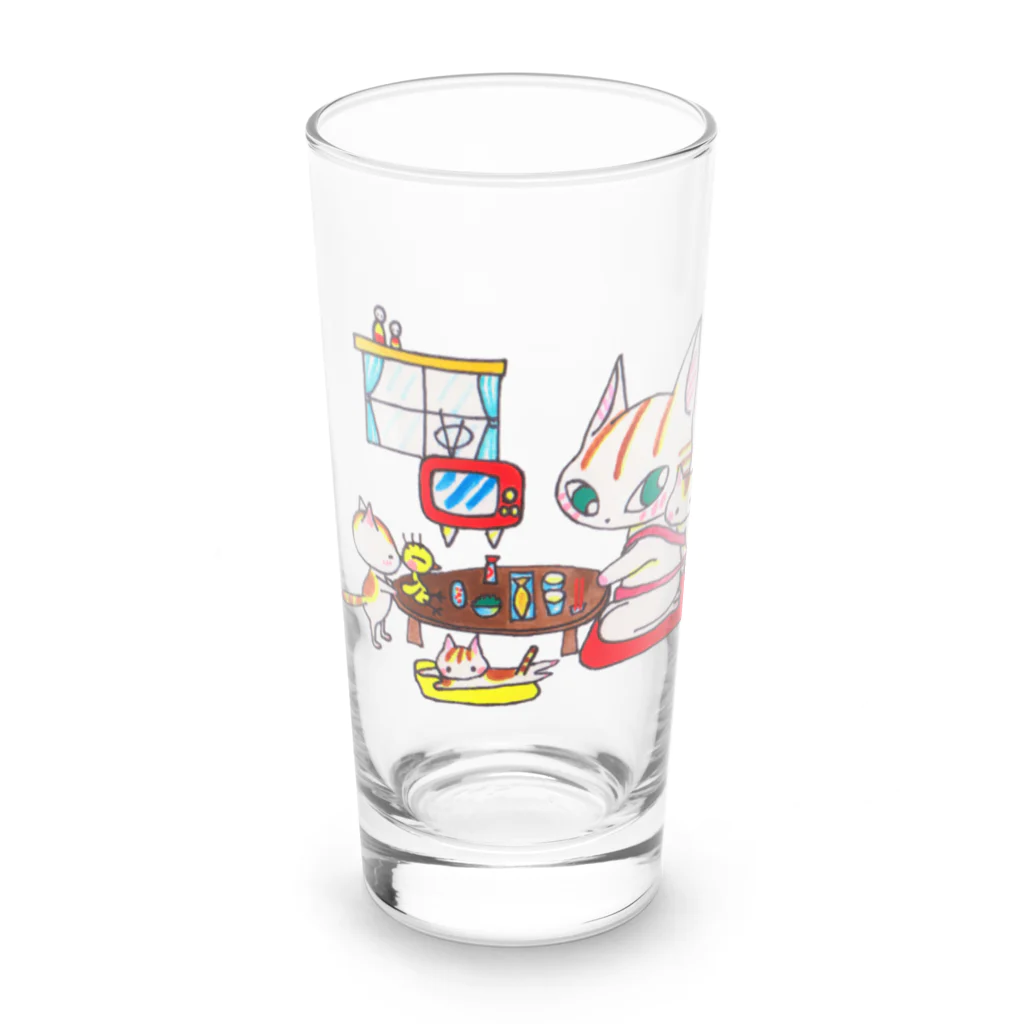 ネコリッチのお茶の間 Long Sized Water Glass :front