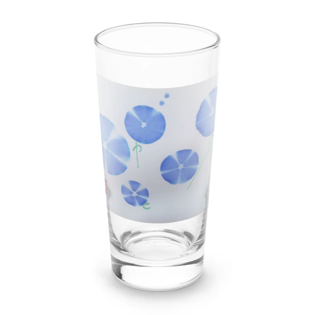 開運ことはのありがとうの朝顔 Long Sized Water Glass :front