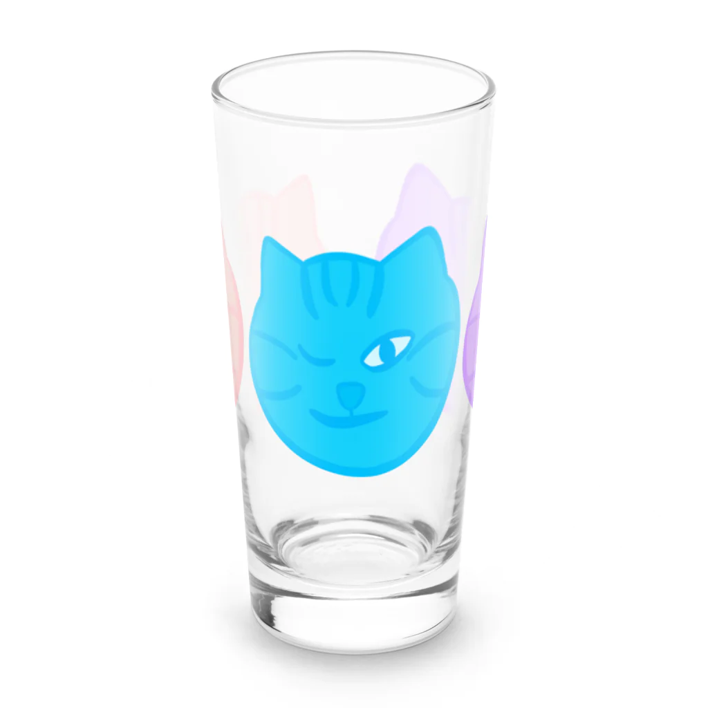 りのりのザウルスのネコマッチョきょうだいなかよく Long Sized Water Glass :front